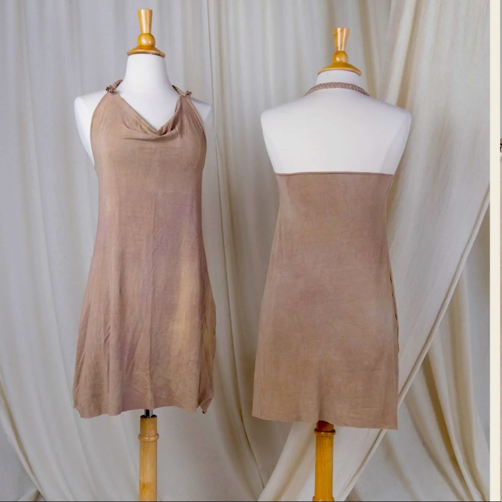 Sinew Moon Mexicali blues bamboo and hemp slip in Ruby slow sustainable fashion